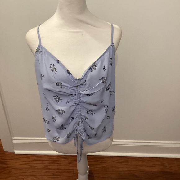 MING WANG Tops - Slender Strap Ruched Front Top (Color: Light Blue) SIZE =XL & L)